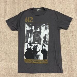 Vintage U2 Shirt Mens Medium Black 1985 Unforgettable Fire Tour